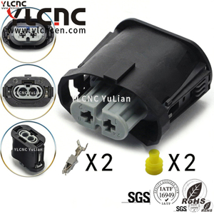 YLCNC 1-1355664-2 2 PIN BMW Car Front Bumper Fog Lamp Socket DJ7028A-2.8-200-P