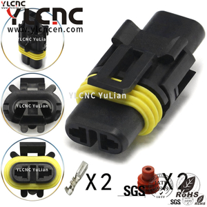 YLCNC 12020599 2 PIN Plugs for Car Headlamps, Xenon Lamps, Fog Lamps And Running Lights DJY7028A-2.8-200-P