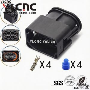 YLCNC 1-1452361-2 4 PIN Car Gasoline Pump Fuel Pump Connector DJ30451A-2.5-200-Y