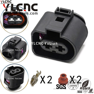 YLCNC 1J0973752 2 PIN Automotive Fuel Injection Injector Connector DJ70239Y-6.3-200-P