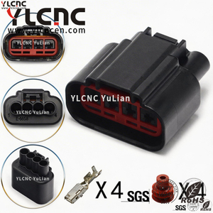 YLCNC E-5661-001 4 PIN High-voltage Package Ignition Coil Connector DJ7049ZA-2.8-200