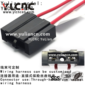 YLCNC 2 PIN Direct-insertion Fuse Socket Wiring Harness Automotive Wiring Harness Connector